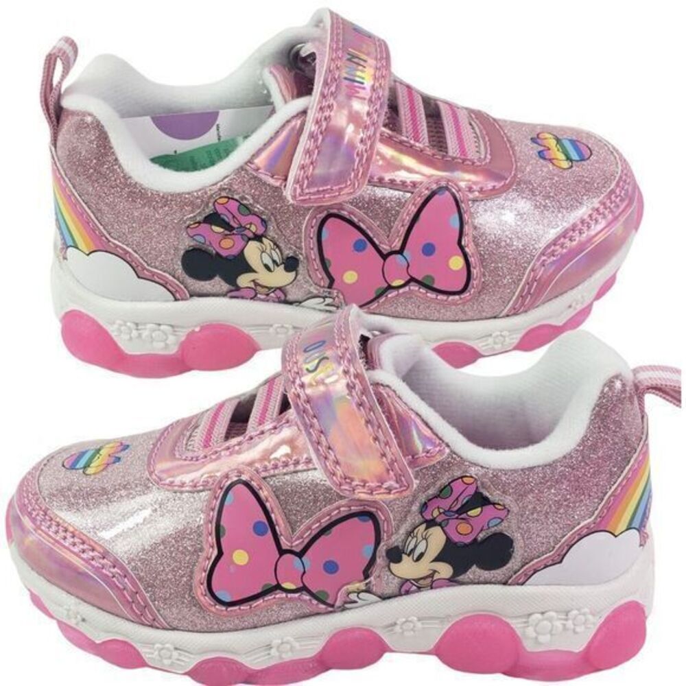 DISNEY Minnie Mouse Sneakers Girls Size 10 (18cms) Shoesβ Pink Glitter Athletic